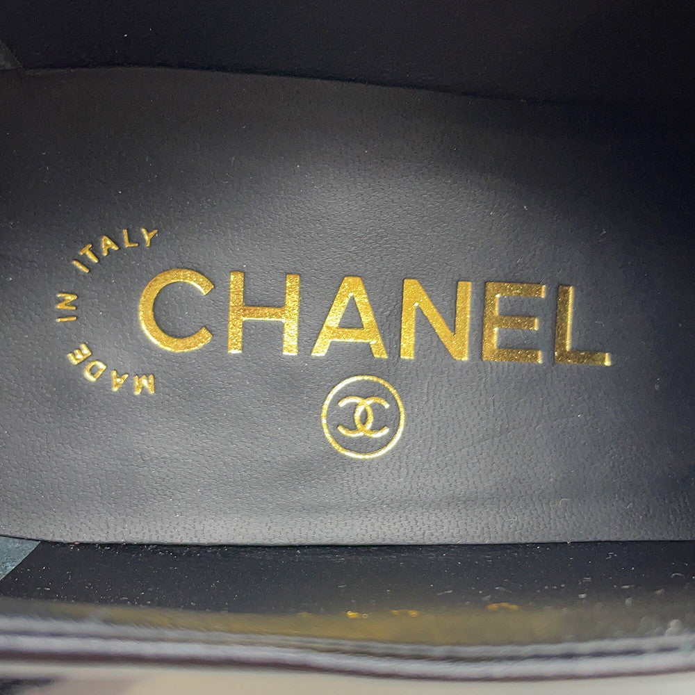 CHANEL CC logo loafersG39602 Leather Size 37 1/2