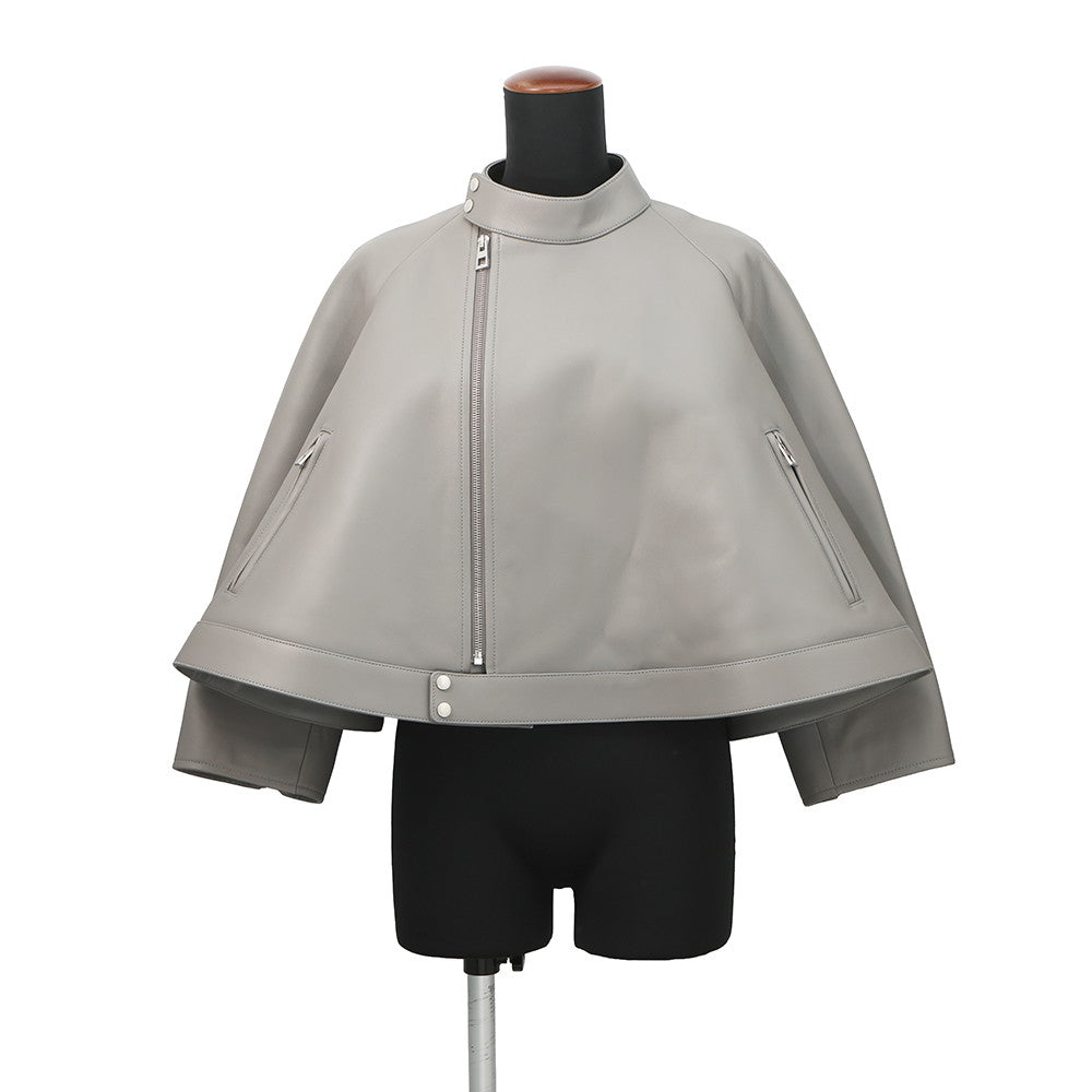 LOEWE Trapeze Leather Jacket Size 36 GrayS540Y34L35 Leather