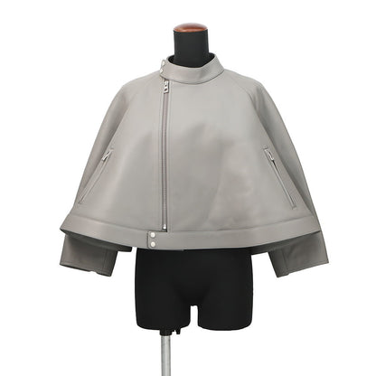 LOEWE Trapeze Leather Jacket Size 36 GrayS540Y34L35 Leather