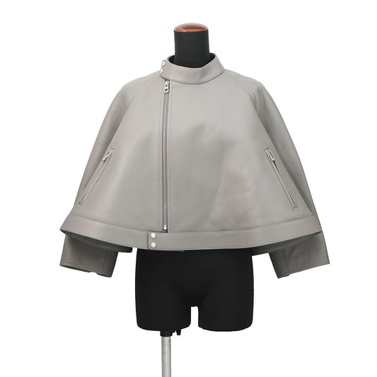 LOEWE Trapeze Leather Jacket Size 36 GrayS540Y34L35 Leather