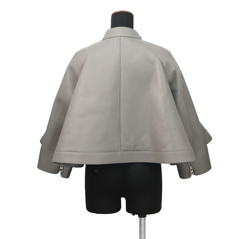 LOEWE Trapeze Leather Jacket Size 36 GrayS540Y34L35 Leather