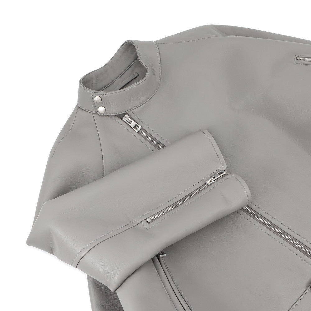 LOEWE Trapeze Leather Jacket Size 36 GrayS540Y34L35 Leather