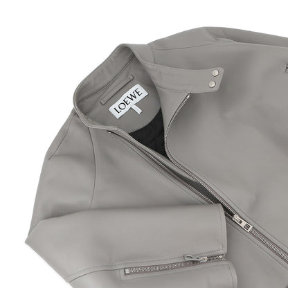 LOEWE Trapeze Leather Jacket Size 36 GrayS540Y34L35 Leather