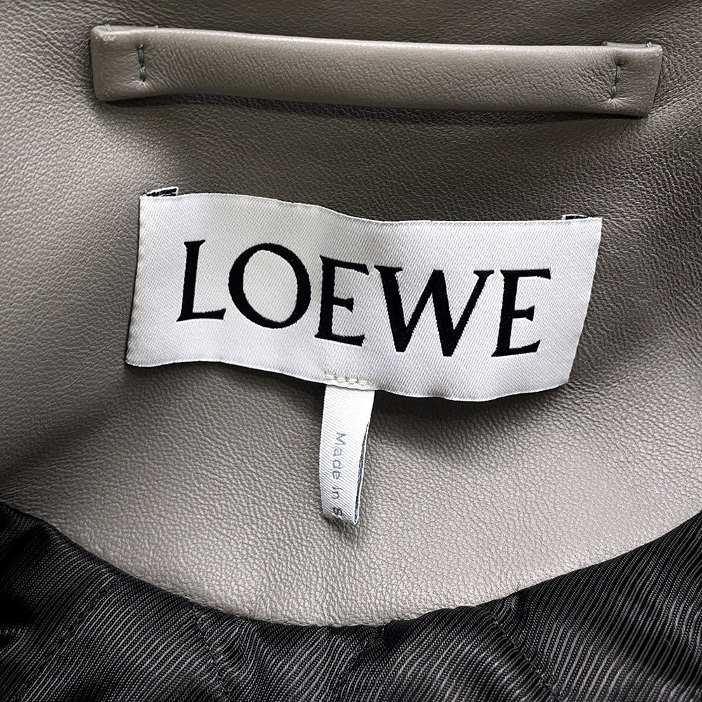 LOEWE Trapeze Leather Jacket Size 36 GrayS540Y34L35 Leather
