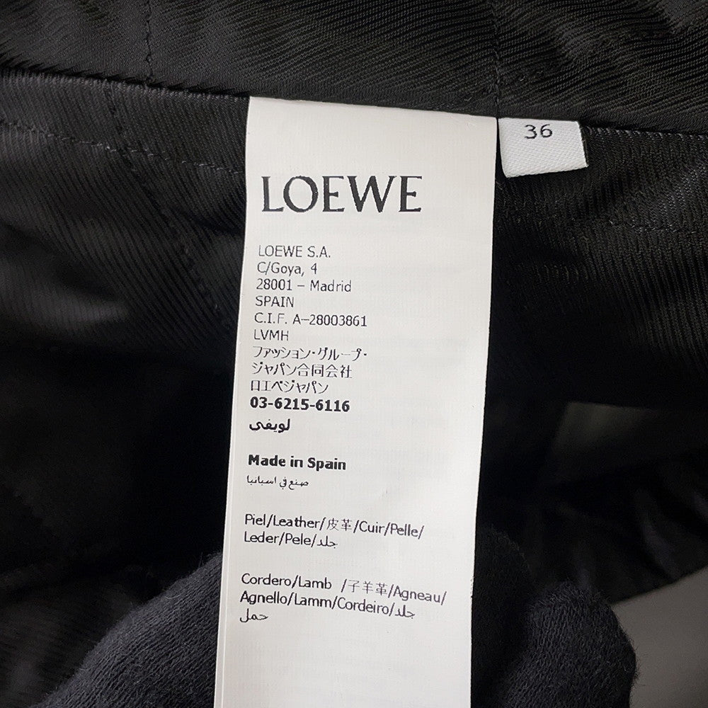 LOEWE Trapeze Leather Jacket Size 36 GrayS540Y34L35 Leather