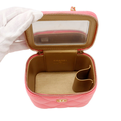 CHANEL Matelasse Small Vanity Bag PinkAP1447 Lambskin