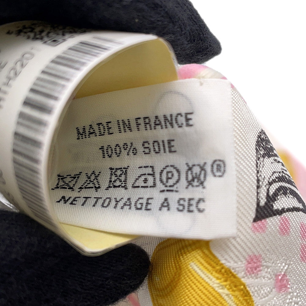 HERMES Twilly Garde Robe Pop Blanc/Multicolor Silk100%