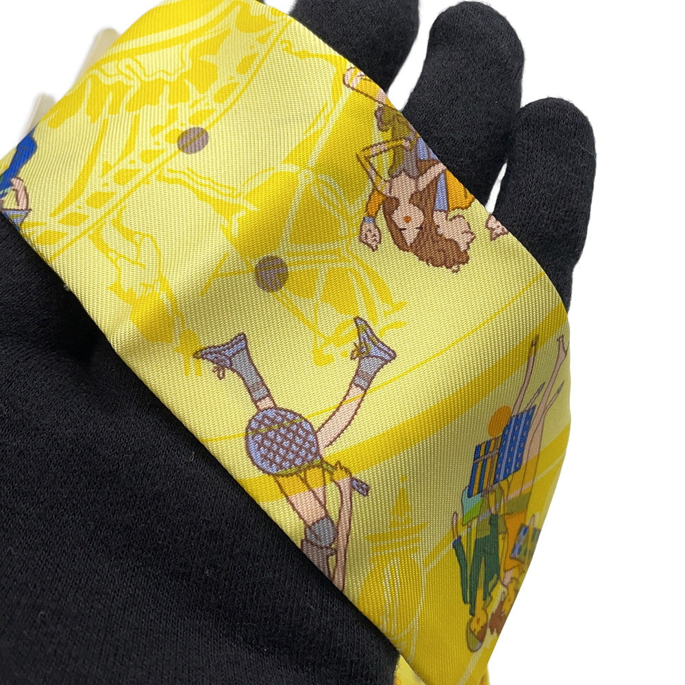 HERMES Twilly Ex-Libris Les Parisiennes JauneSoufre/Grease Silk100%