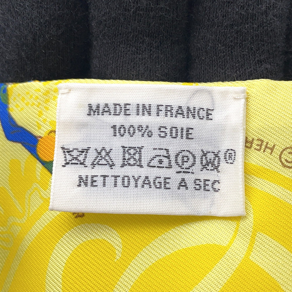 HERMES Twilly Ex-Libris Les Parisiennes JauneSoufre/Grease Silk100%