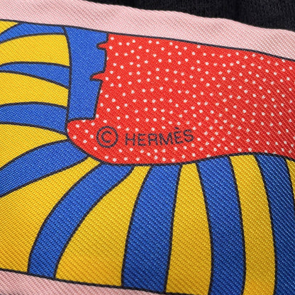 HERMES Twilly HERMES Factory Suite Rose Pale/Blue/Multicolor Silk100%