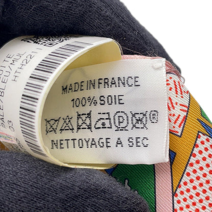 HERMES Twilly HERMES Factory Suite Rose Pale/Blue/Multicolor Silk100%