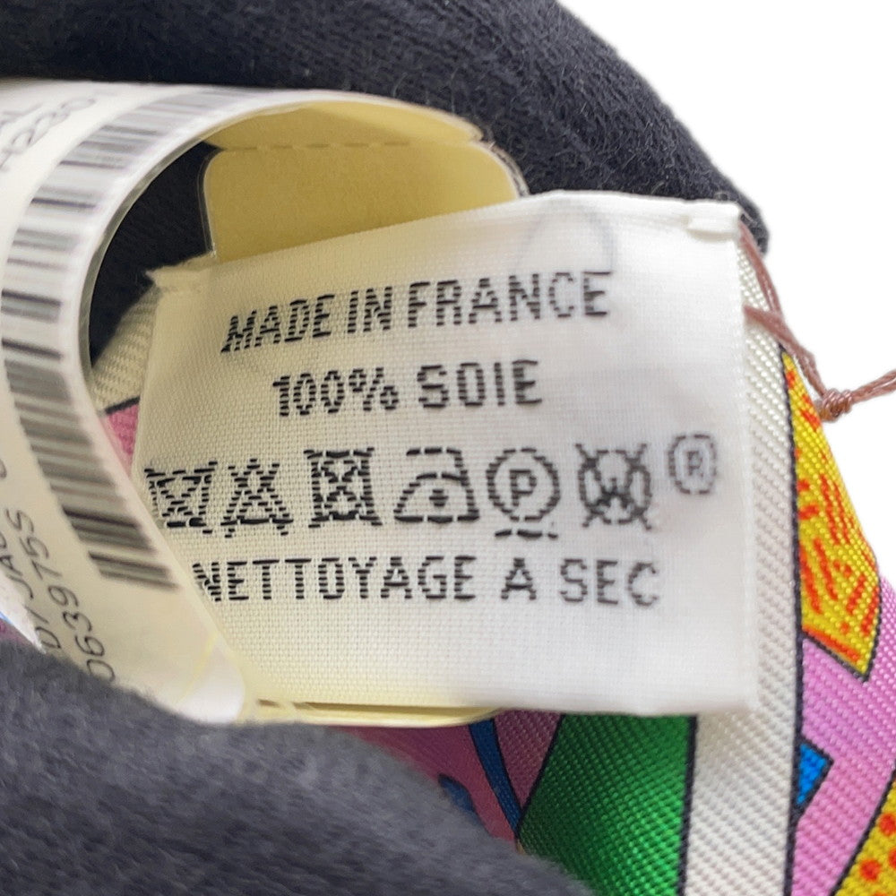 HERMES Twilly HERMES Factory Suite Jaune Viff/Rose Malabar/Vert Silk100%