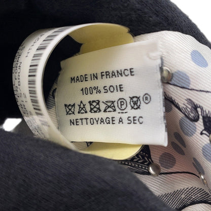 HERMES Twilly Crouthe Cavalier En Formes Blanc/Gris/Brown Silk100%