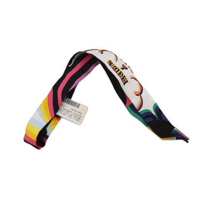 HERMES Twilly Doll Brides de Gala Shadow Black/Jaune/Multicolor Silk100%