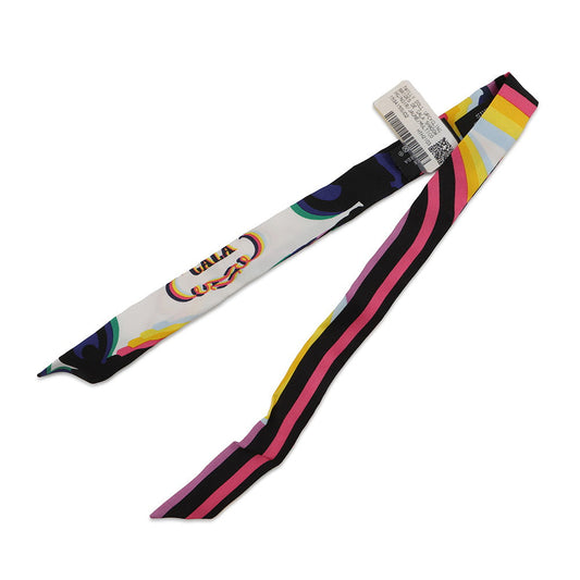 HERMES Twilly Doll Brides de Gala Shadow Black/Jaune/Multicolor Silk100%
