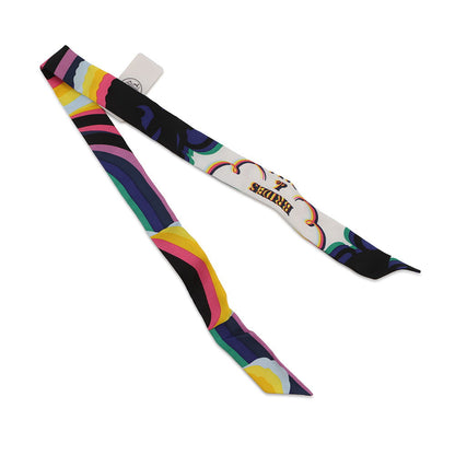 HERMES Twilly Doll Brides de Gala Shadow Black/Jaune/Multicolor Silk100%