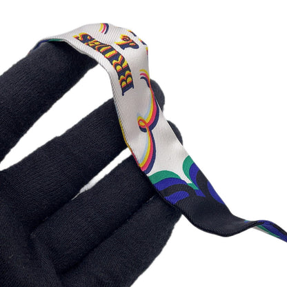 HERMES Twilly Doll Brides de Gala Shadow Black/Jaune/Multicolor Silk100%