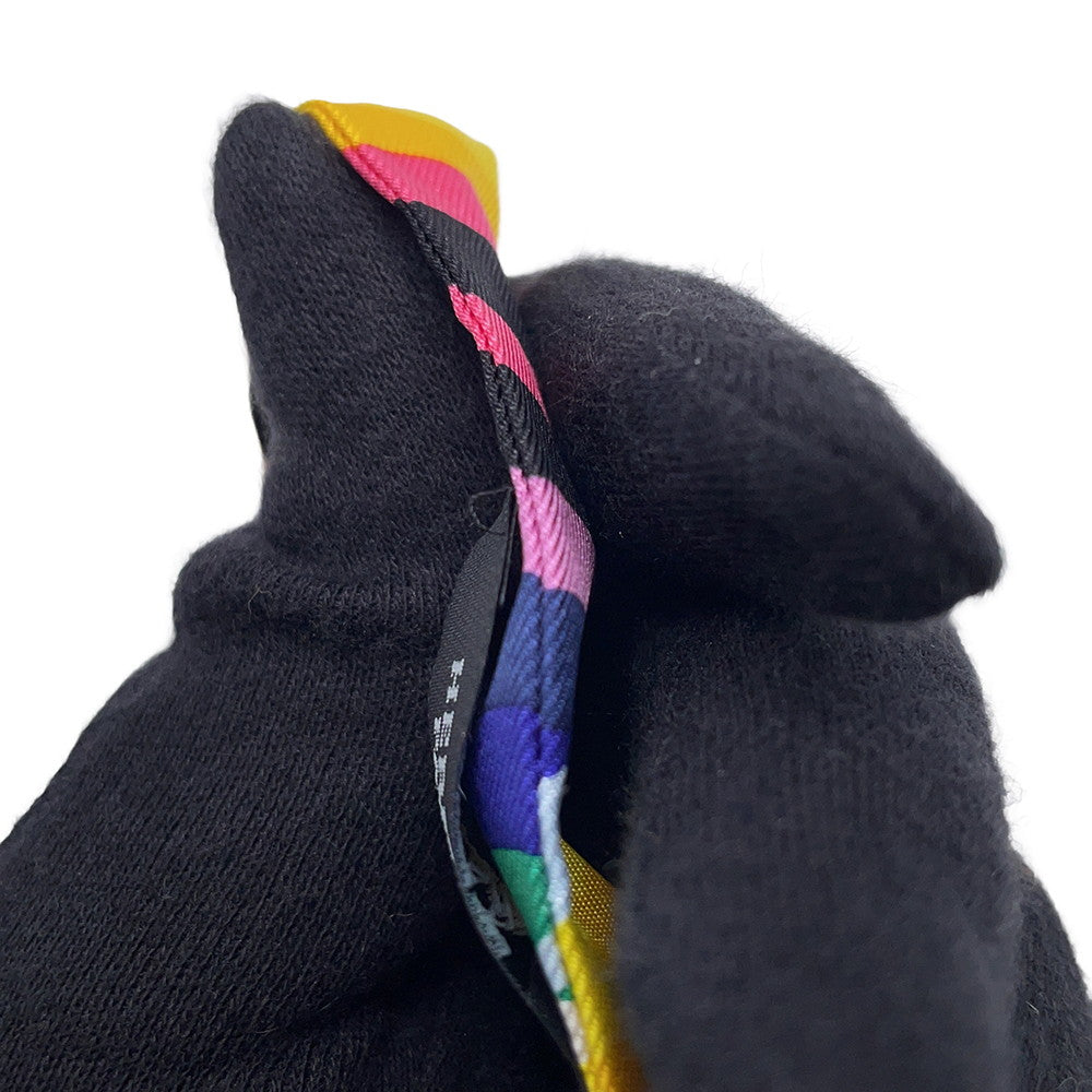 HERMES Twilly Doll Brides de Gala Shadow Black/Jaune/Multicolor Silk100%