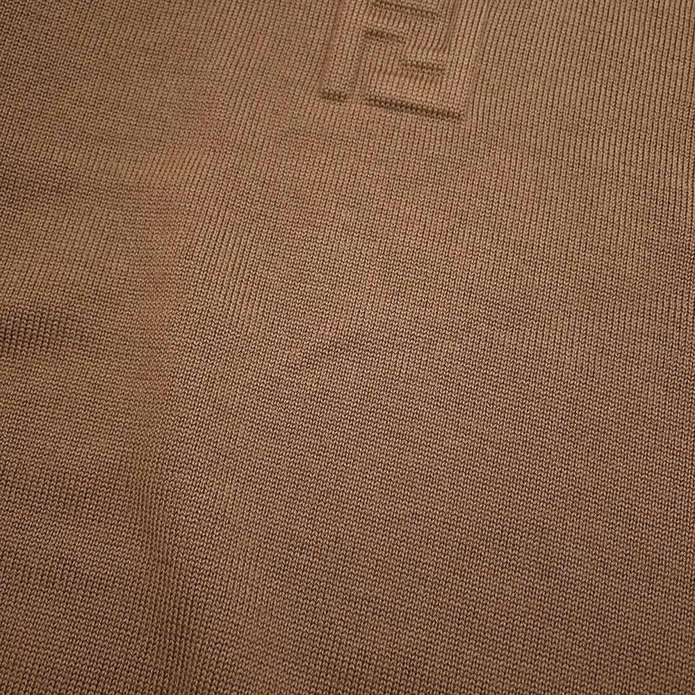 FENDI Logo sweateater Size 48 BrownFZX091 Wool98% Polyurethane2%