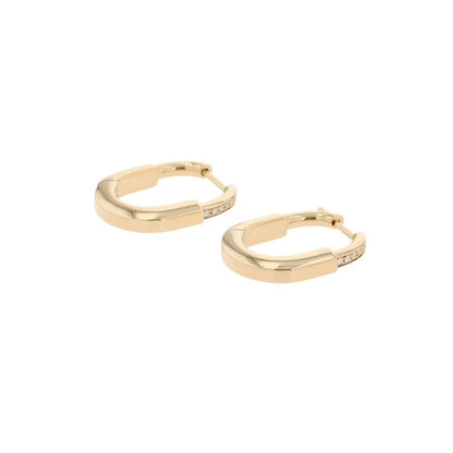 TIFFANY&Co. Padlock Half-Diamond Earrings Size Small74366031 18K Yellow Gold