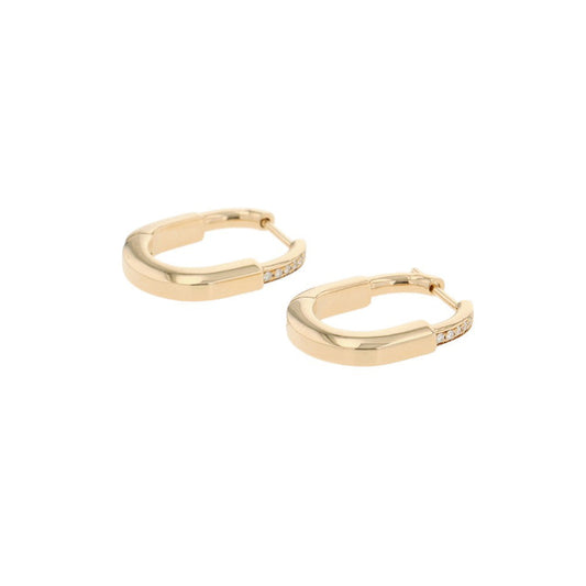 TIFFANY&Co. Padlock Half-Diamond Earrings Size Small74366031 18K Yellow Gold