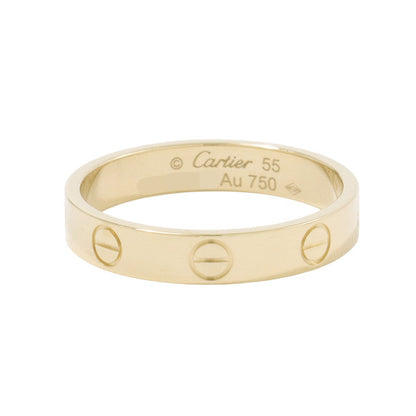 CARTIER Mini Love Ring Size 55/#15B4085055/B4085000 18K Yellow Gold