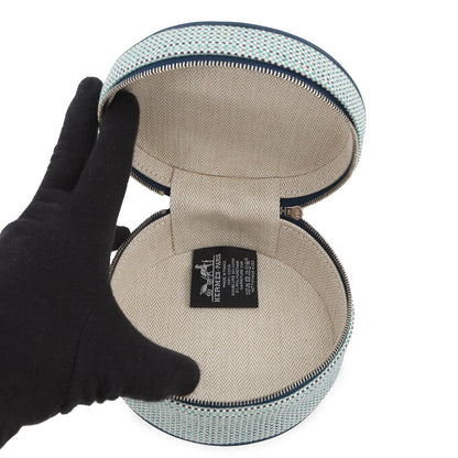 HERMES Pouch Evasion MarineH103605M 03 Cotton 100%