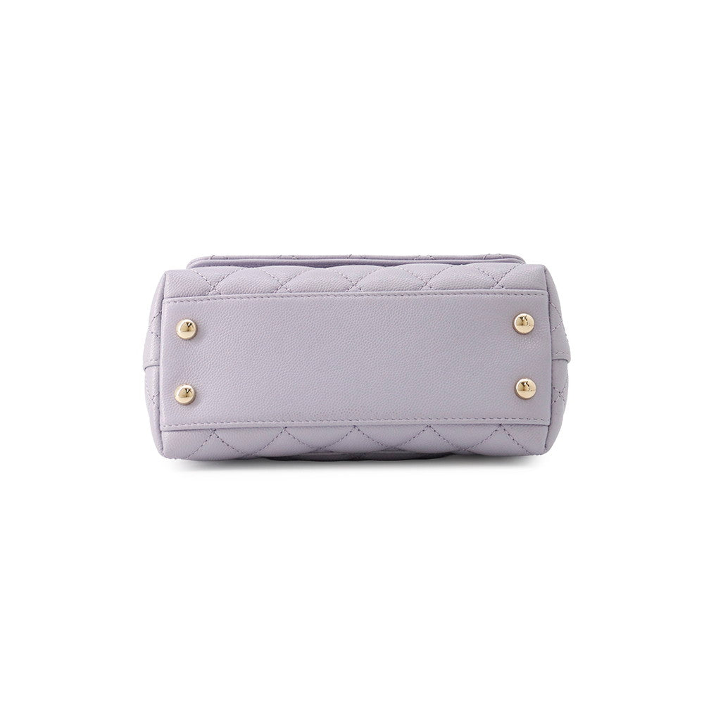 CHANEL Coco handle Light PurpleAS2215 Caviar Leather Size XXS