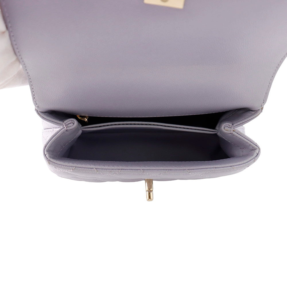 CHANEL Coco handle Light PurpleAS2215 Caviar Leather Size XXS