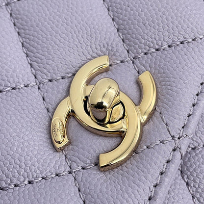 CHANEL Coco handle Light PurpleAS2215 Caviar Leather Size XXS