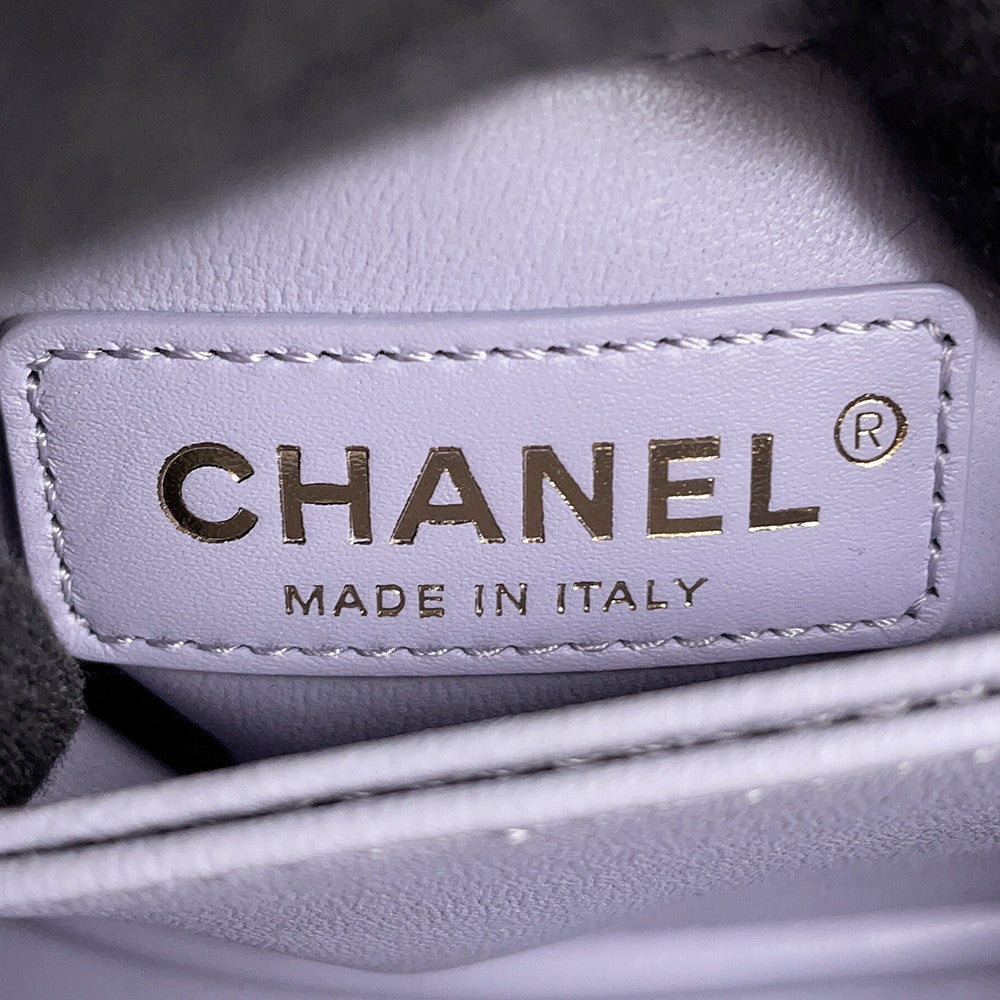 CHANEL Coco handle Light PurpleAS2215 Caviar Leather Size XXS