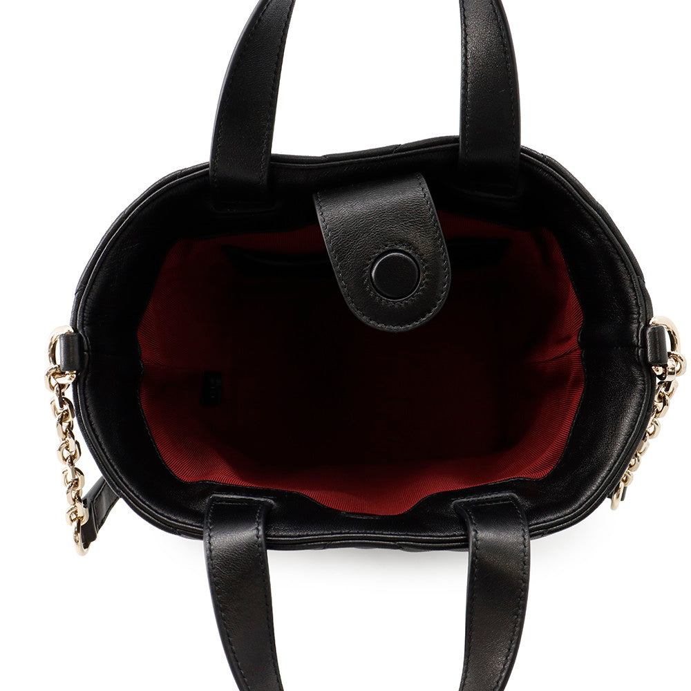 GUCCI GG Marmont Tote Bag Black?847386 Lambskin Size Small