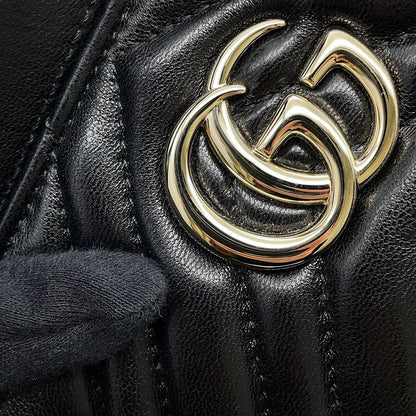 GUCCI GG Marmont Tote Bag Black?847386 Lambskin Size Small