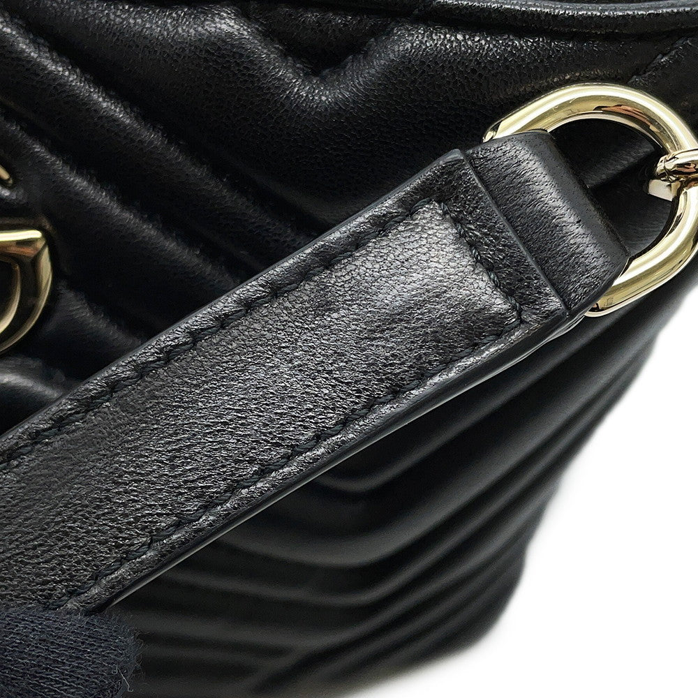 GUCCI GG Marmont Tote Bag Black?847386 Lambskin Size Small