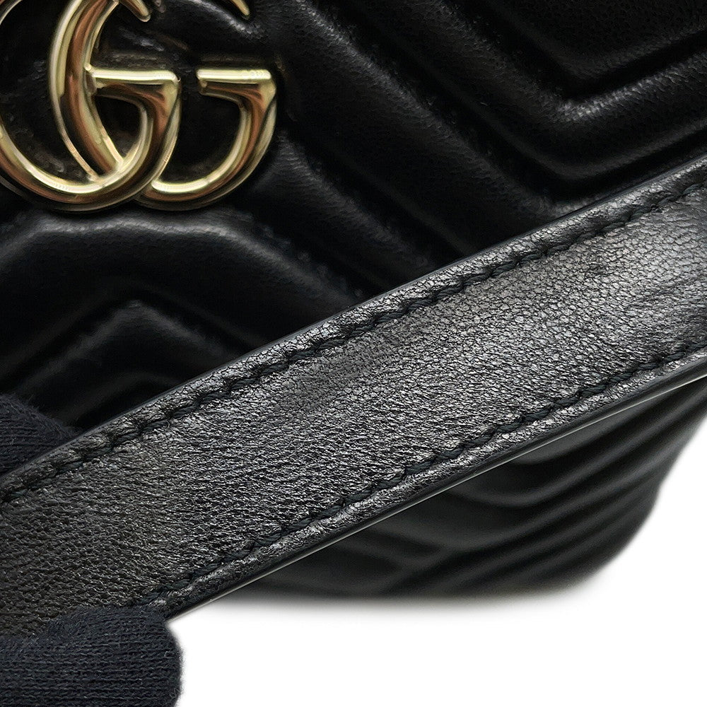 GUCCI GG Marmont Tote Bag Black?847386 Lambskin Size Small