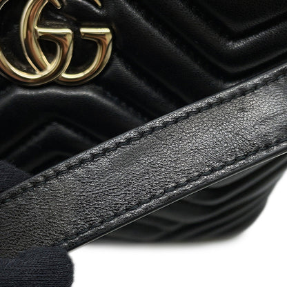 GUCCI GG Marmont Tote Bag Black?847386 Lambskin Size Small