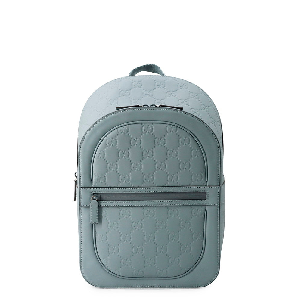 GUCCI Rubber Effect Backpack Light Blue771280 GG rubber effect leather Size Medium