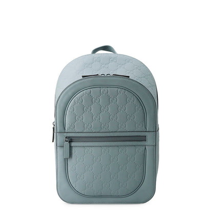 GUCCI Rubber Effect Backpack Light Blue771280 GG rubber effect leather Size Medium