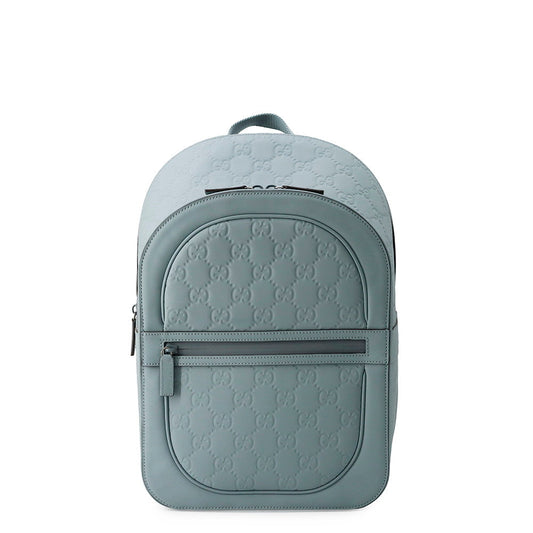 GUCCI Rubber Effect Backpack Light Blue771280 GG rubber effect leather Size Medium