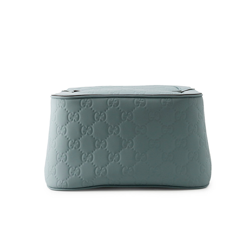 GUCCI Rubber Effect Backpack Light Blue771280 GG rubber effect leather Size Medium