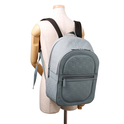 GUCCI Rubber Effect Backpack Light Blue771280 GG rubber effect leather Size Medium