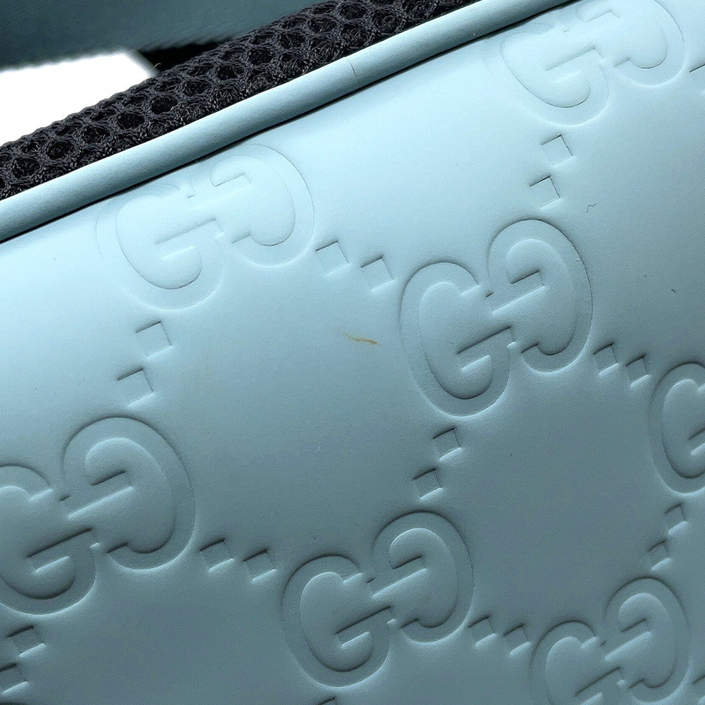 GUCCI Rubber Effect Backpack Light Blue771280 GG rubber effect leather Size Medium