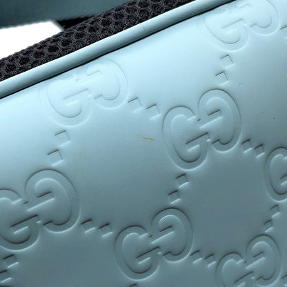 GUCCI Rubber Effect Backpack Light Blue771280 GG rubber effect leather Size Medium