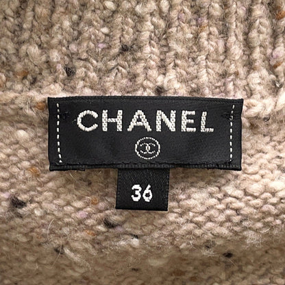 CHANEL Knit design dress Size 36 BeigeP55443 Cashmere100%