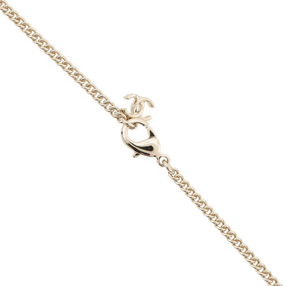 CHANEL CC Logo Coin NecklaceABG026 Gold Plated Rhinestone