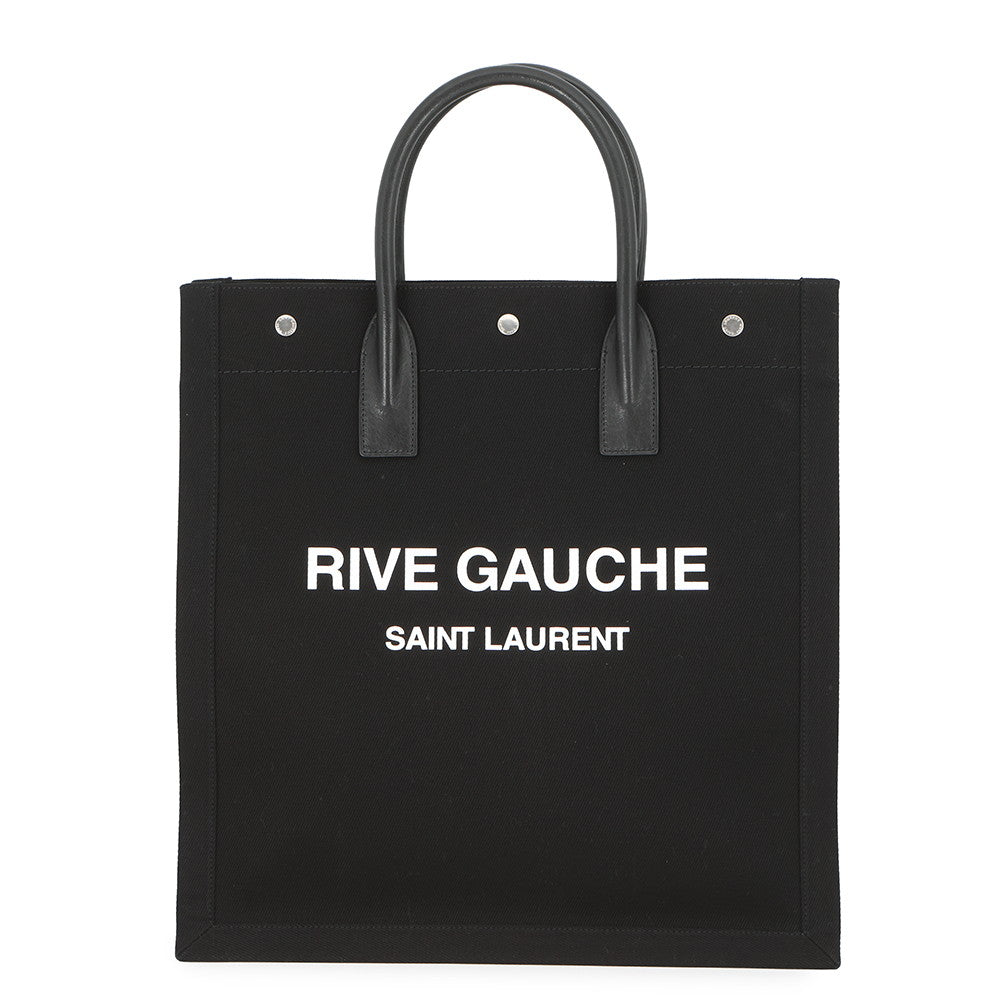 SAINT LAURENT PARIS Rive Gauche Tote Bag Black632539 Canvas Leather Size Small