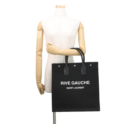 SAINT LAURENT PARIS Rive Gauche Tote Bag Black632539 Canvas Leather Size Small