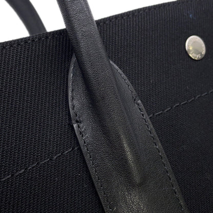 SAINT LAURENT PARIS Rive Gauche Tote Bag Black632539 Canvas Leather Size Small