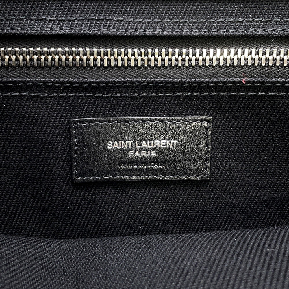SAINT LAURENT PARIS Rive Gauche Tote Bag Black632539 Canvas Leather Size Small