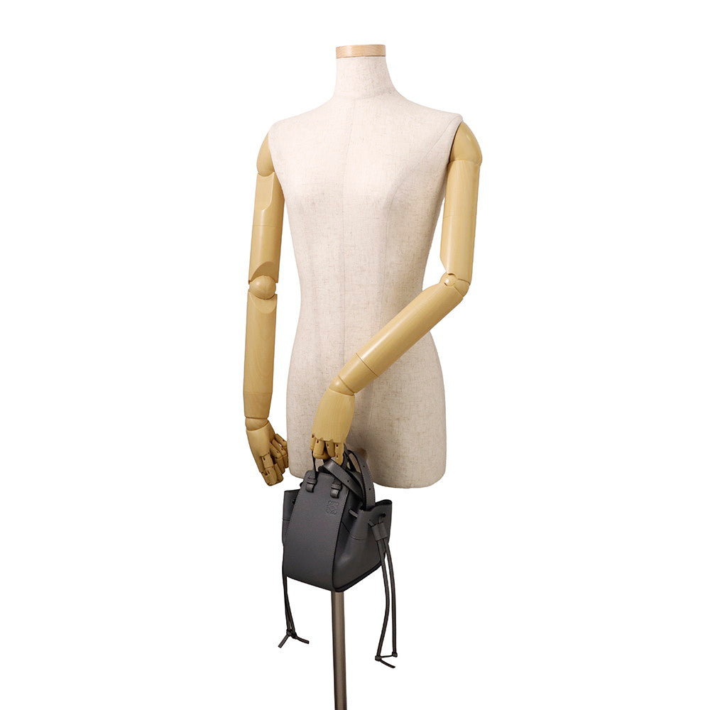 LOEWE Hammock DrawstringBag GrayA538V07X15 Leather Size Mini